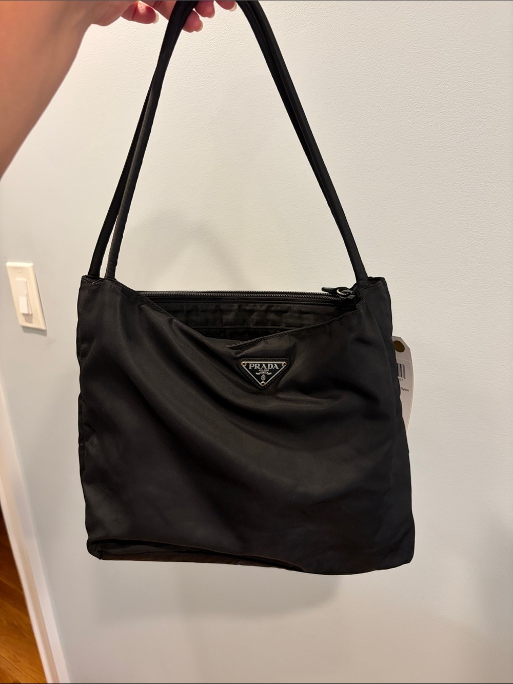 Pre-Loved Prada Black Nylon Shoulder Tote